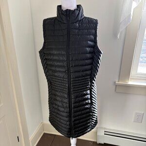 Duluth Trading Company Down-Right Tunic Length Vest, Black, Size Large